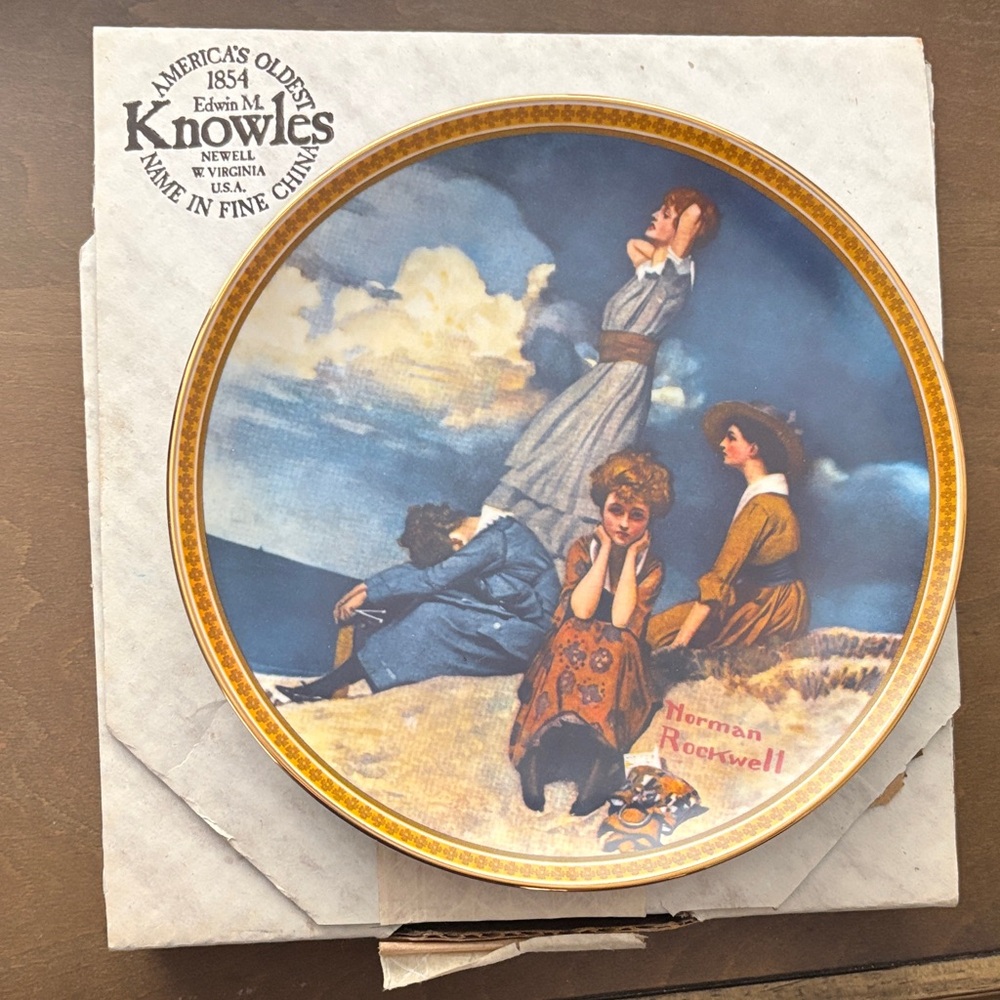 Norman Rockwell Decorative Plate “waiting on the shore”